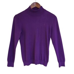 Ralph Lauren Rich Purple Turtleneck Cotton Sweater